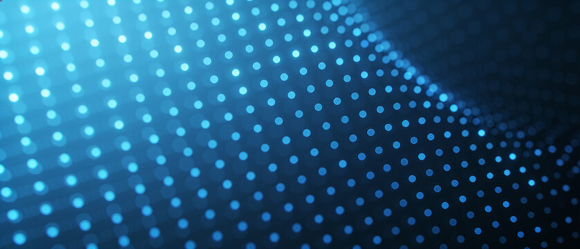 Modern dotted background with blue particle grid for futuristic technology presentation