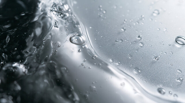 Clear Skincare Gel Serum with Air Bubbles Texture