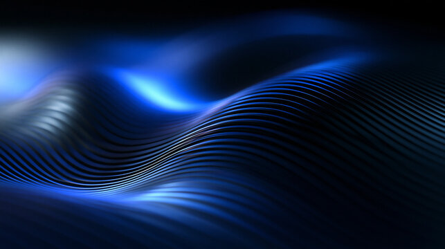 Abstract Blue Digital Wave Pattern Futuristic Background