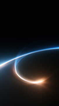 Abstract Glowing Light Wave on Dark Background