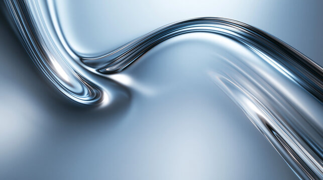 Abstract Liquid Metal Wave Background with Reflective Metallic Surface