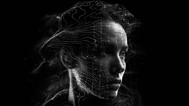 Digital Face Grid for AI and Facial Recognition Technology