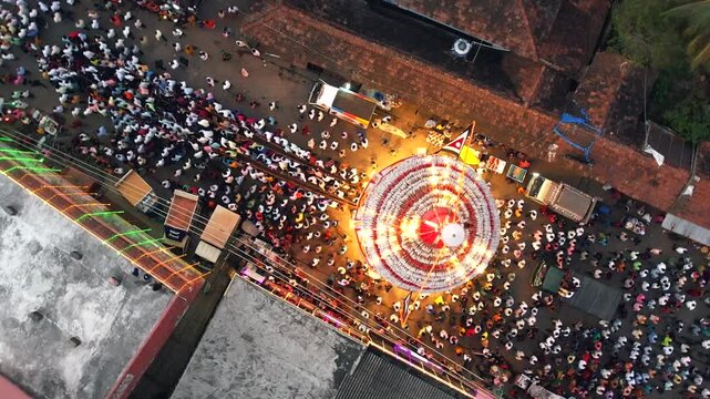 Rathotsava, Chariot, Ananthapadmanabha Temple, Perdoor Temple, Udupi, Drone view