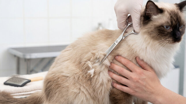 Goat receiving veterinary care in veterinary clinic, creative anthropomorphic lifestyle scene showing animal behavior, responsible care, wellbeing, humane values, education, modern lifestyle