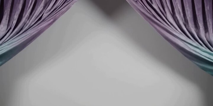 Stage Curtains, Theater Entrance, Dramatic Reveal, Purple Fabric