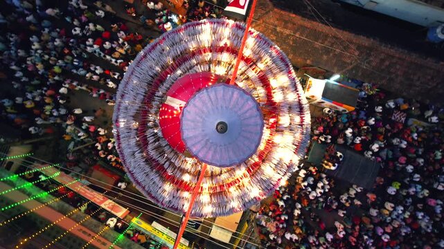 Rathotsava, Chariot, Ananthapadmanabha Temple, Perdoor Temple, Udupi, Drone view