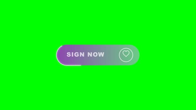 Animated Sign Now Button on Green Screen for Digital Call to Action.