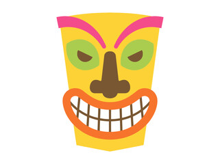 Colorful Tiki Mask Vector Illustration Isolated on White Background © Duruk