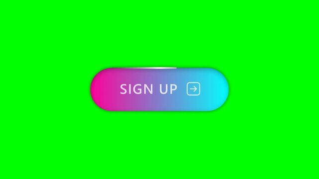 Animated Sign Up Button on Green Screen for Website and App Interfaces.
