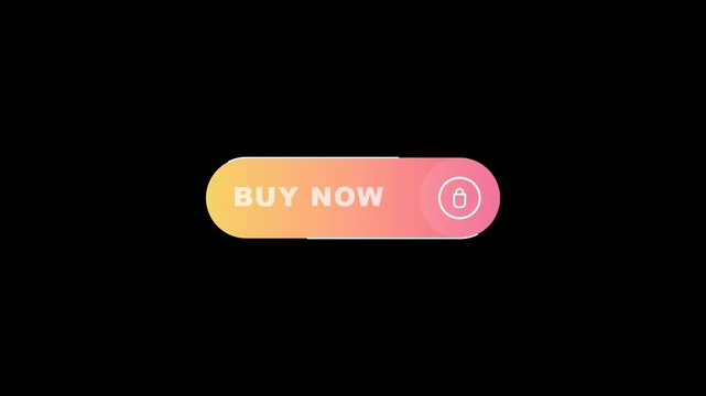 Animated Buy Now Button with Gradient Colors and Shopping Cart Icon on Black Background.