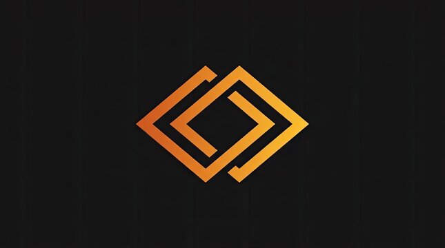 Interlocking orange geometric square diamond logo design.
