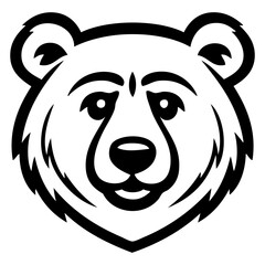 Obraz premium Icono con dibujo sencillo con líneas de la cabeza de un oso pardo simpático 