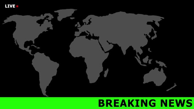 Breaking news lower third 3rd chyron 3rd loop 4k. TV broadcast style animation for breaking news or live updates, News lower third background overlay template animation with alpha channel.4k video