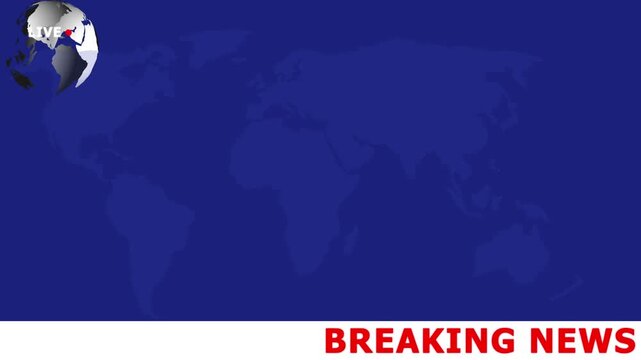 Breaking news lower third 3rd chyron 3rd loop 4k. TV broadcast style animation for breaking news or live updates, News lower third background overlay template animation with alpha channel.4k video