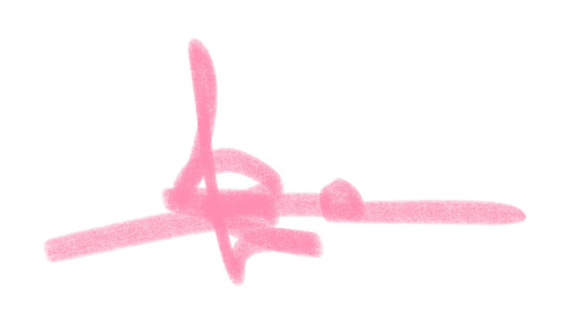 pink scribble crayon brush stroke isolated on transparent background