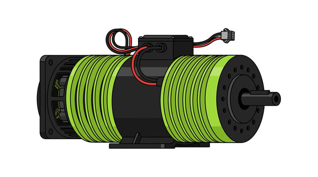 High Performance Brushless Electric Motor Vector Illustration for Robotics and Remote Control Vehicles