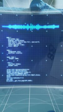 Animation of digital interface over laboratory
