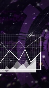 Animation of cloud icon, digital data processing over scope scanning