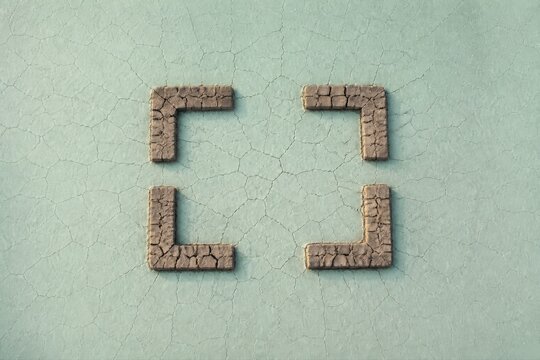 Focus Frame on Cracked Mint Background for commercial design and digital marketing content