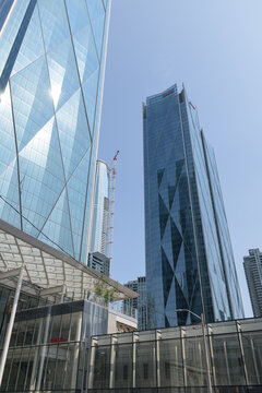 CIBC Square, global operational headquarters for the Canadian Imperial Bank of Commerce, designed by WilkinsonEyre, Adamson Associates, located at 81 and 141 Bay St, Toronto