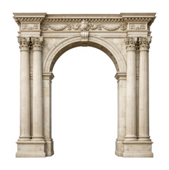 Fototapeta premium PNG Classic marble arch with ornate columns and elegant details
