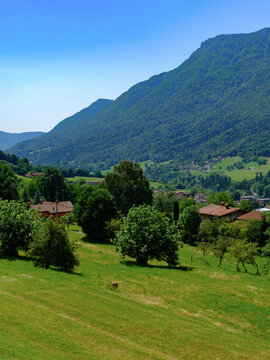 Mountain landscape at summer near Cerete Alto, in Bergamo province, Italy