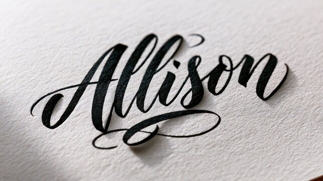 Name artwork: Allison rendered in contemporary brush lettering