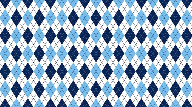 Blue and White Argyle Diamond Pattern Background