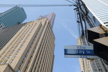 Fototapeta premium Bank of Nova Scotia Building, designed initially by John M Lyle, later Mathers & Haldenby, with Beck & Eadie, located at 44 King St W, northeast corner at Bay St, Toronto
