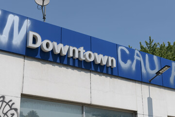 Fototapeta premium old downtown sign at a former car dealer in Toronto