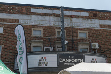 Fototapeta premium exterior building facade and sign of Danforth Music Hall, a live music venue, located at 147 Danforth Av, Toronto