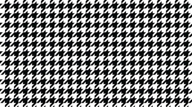 Black and white classic houndstooth geometric seamless pattern