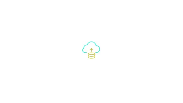 cloud backup animation icon vector illustrator