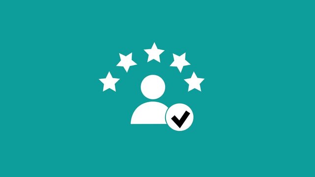 Five star customer rating and positive feedback animation review