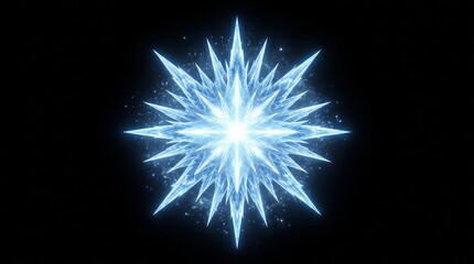 Fototapeta premium Bright white starburst explosion effect with radial symmetry on pure black