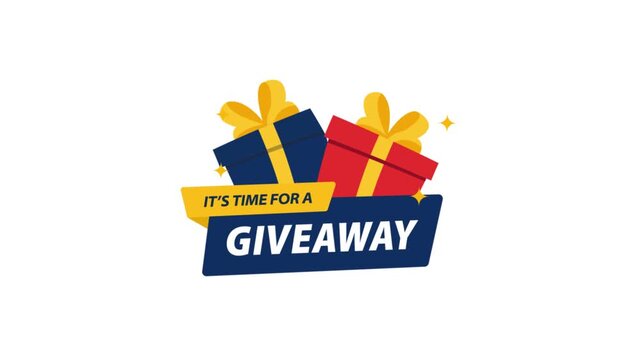 Animated Giveaway Winner Graphic with Gift Boxes 
