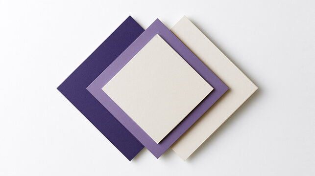 Purple Layered Diamond Paper Banner Isolated on White Background