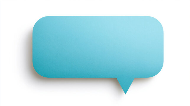 Turquoise Paper Speech Bubble Isolated on White Background