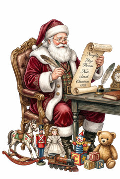 Santa Strokes His Beard Intently.svg