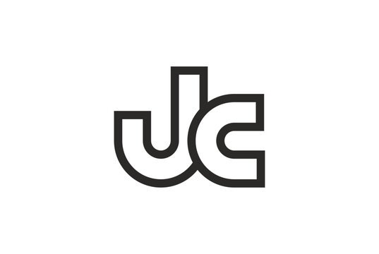 Minimalist line art letter JC monogram logo for modern corporate business branding