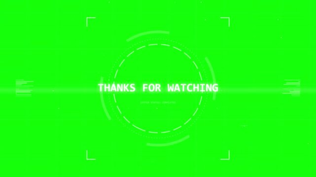 Cyberpunk Tech Hud Outro Motion Graphic with Thanks For Watching Text