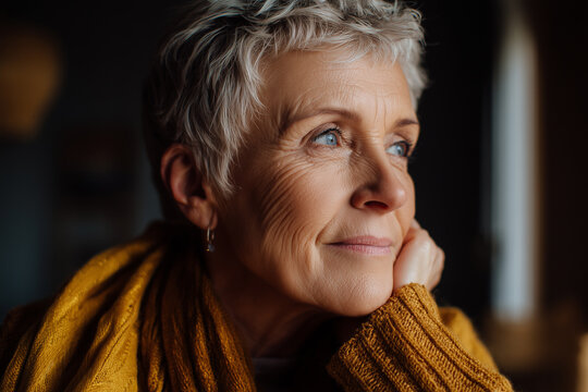 Portrait of a handsome senior woman indoor 