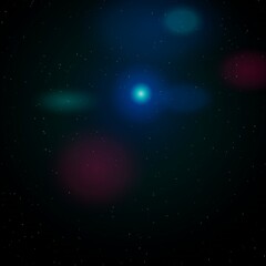 Vibrant cosmic nebula with glowing interstellar gas clouds and star clusters in deep space © MiftahulDigital