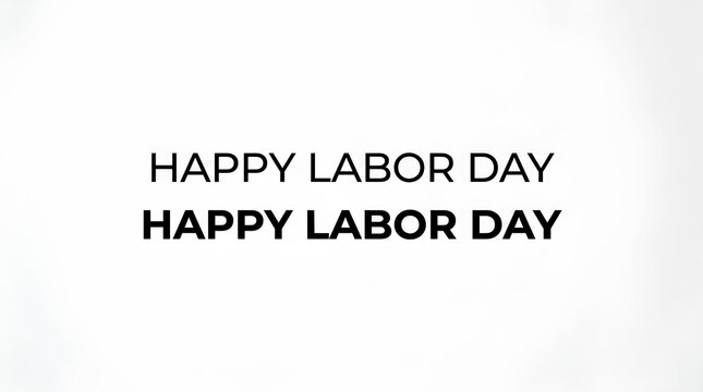 Minimalist black and white Labor Day typography.