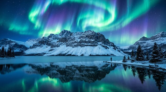 Northern lights landscape