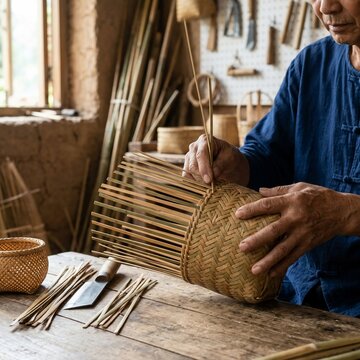 bamboo basket weaving
