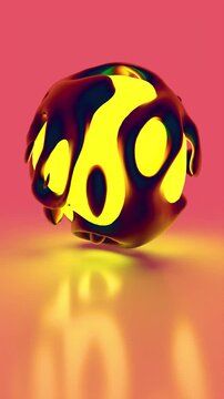 looped 3d animation. spherical waves of the molecular structure of matter. scientific background