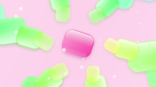 Colorful candy on pastel background.