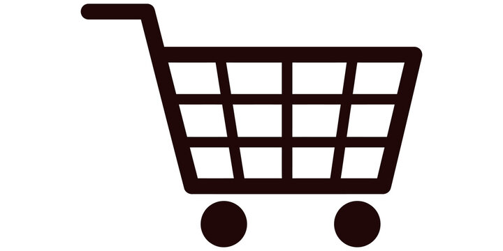 Shopping cart outline icon for ecommerce website and online retail stores.