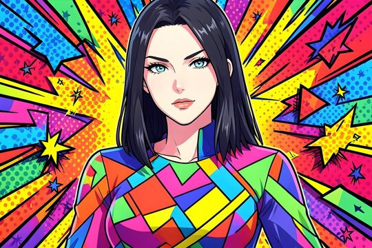 modella manga costume colorato allegro
